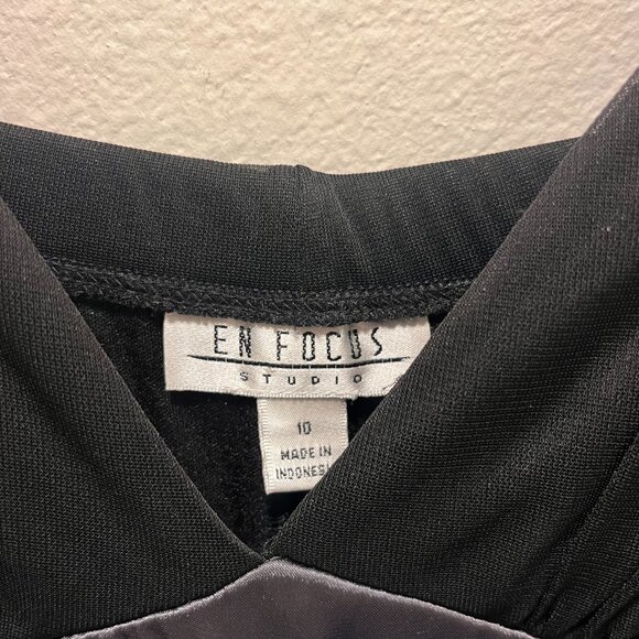 Vintage En Focus 90's Women's Dress Size 10 Black Whimsy goth Asymmetrical - Picture 4 of 7